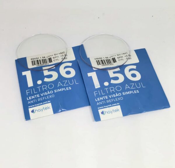 Lente monofocal Orgânica índice 1,56 Filtro Azul / Cilindro Extendido