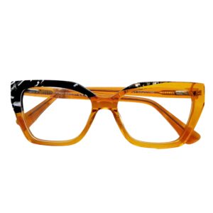 Armação de Acetato Amarela com detalhe preto